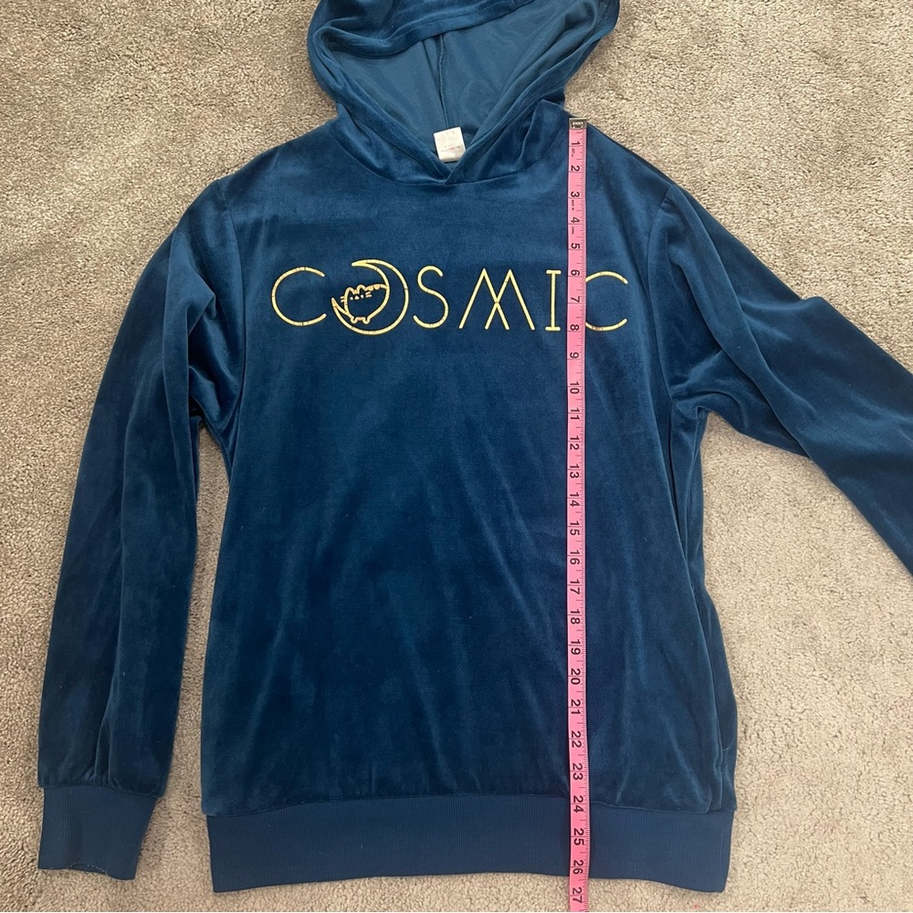 Pusheen Cosmic Hooded Pullover Teal Blue Women’s Sz S - Picture 6 of 8